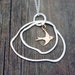Sparrow Charm Necklace - Sterling Silver, Gold Filled - Two Tone Necklace, Bird Necklace, OOAK