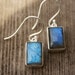 Silver Labradorite Earrings - Blue Labradorite - Silver Filled, Rectangular Drops
