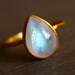 White Moonstone Ring - Teardrop - Stacking Ring, June Birthstone, June Birthdays