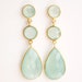 Glowing Aqua Blue Chalcedony Drop Earrings - Mint Green, Sea Foam Green - Shades of Summer