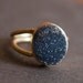 Black Druzy Ring - Adjustable Ring, Black Geode Ring, Extra Sparkly - Neutral Tones