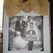 Gray Picture Frame with Natural Burlap Bow and Quote Precious Memories Perfect for Rustic Vintage Wedding Photo