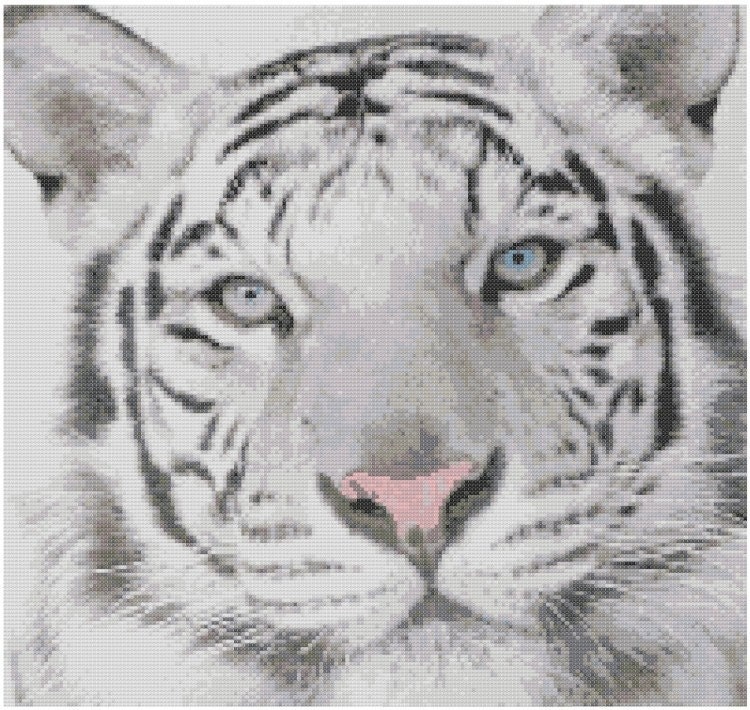 White Tiger Cross Stitch Kit