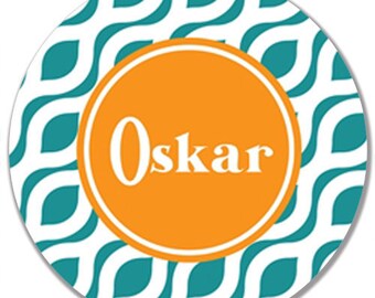 Personalized 10" Melamine Plate--Mod Custom Colors