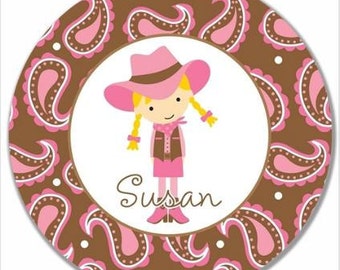 Personalized 10" Melamine Plate--Cowgirl Blonde