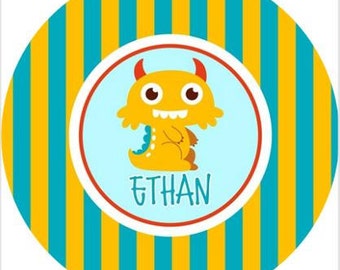 Personalized 10" Melamine Plate--Monster Boy