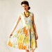 Vintage 1960s Floral Dress Full Skirt Medium
