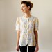 Vintage Floral Blouse Short Sleeve Spring Top Medium
