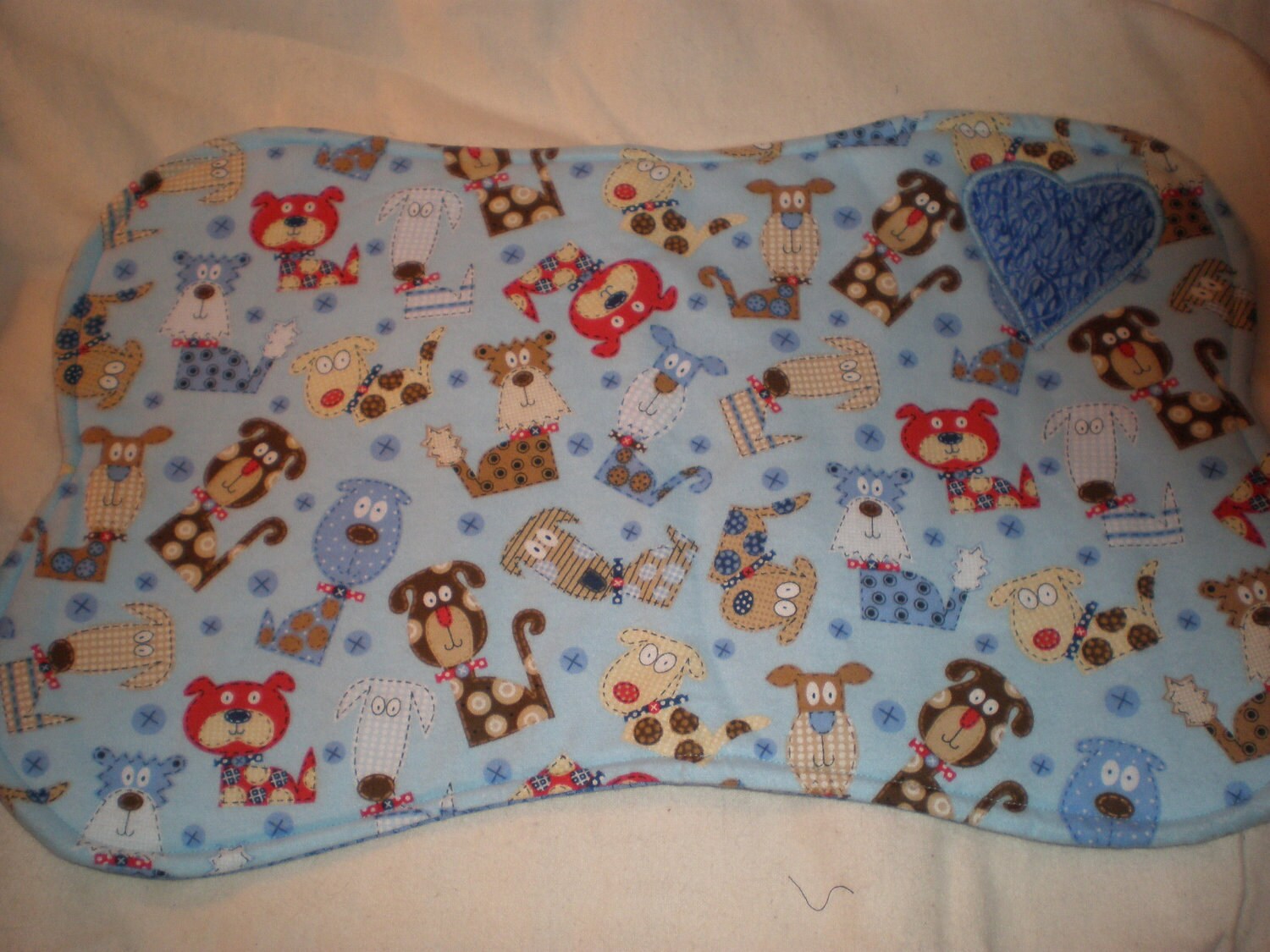 Cotton Quilted Dog Bone Placemat Blue Dogs by TheHomespunLoft