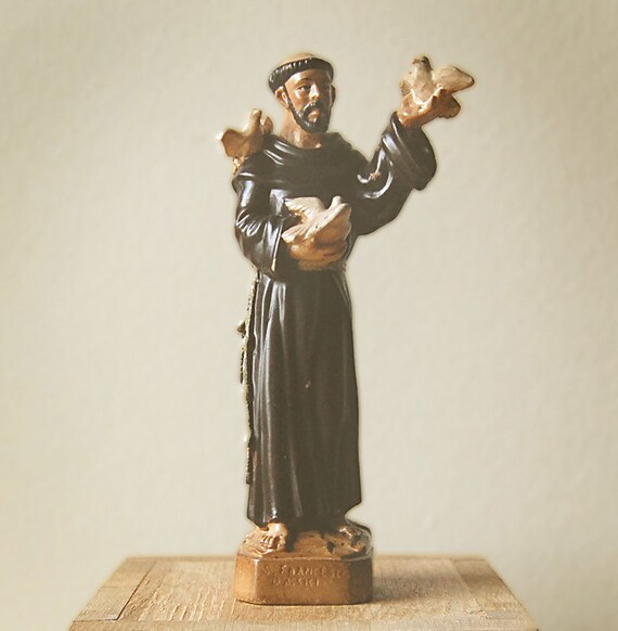 Vintage Italian Religious Figurine of St. Francis of Assisi