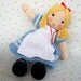 ALICE in Wonderland - knitted toy doll - PDF email knitting pattern