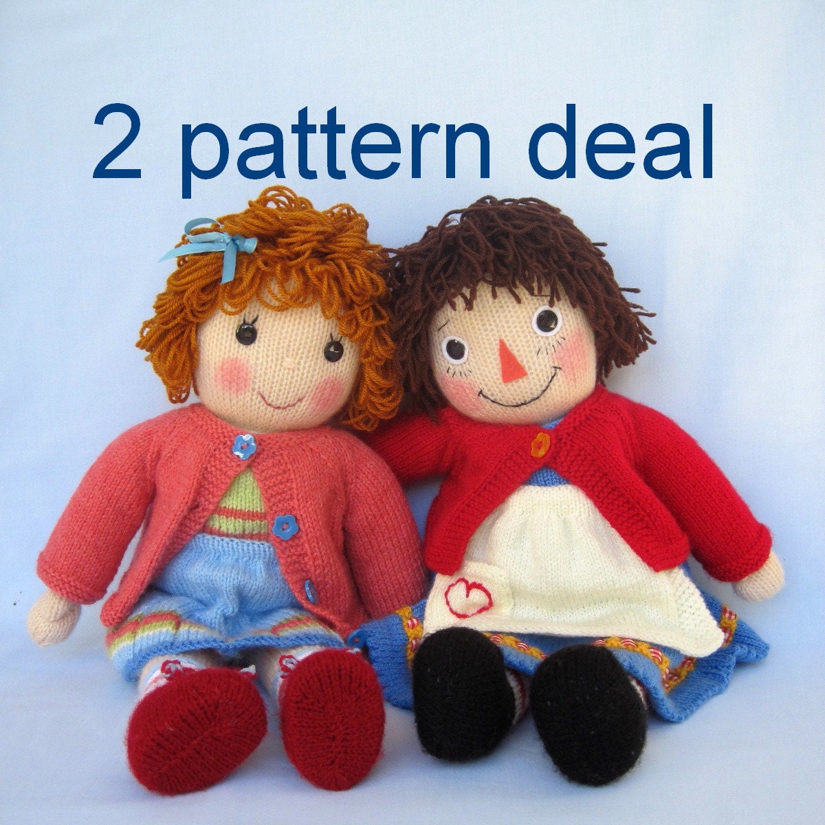  Belinda Jane and Merrily Ann (Raggedy Ann) - 2 pattern deal - knitted toy dolls - INSTANT DOWNLOAD - PDF email knitting patterns - ePattern         May 22, 2014 at 04:59PM   