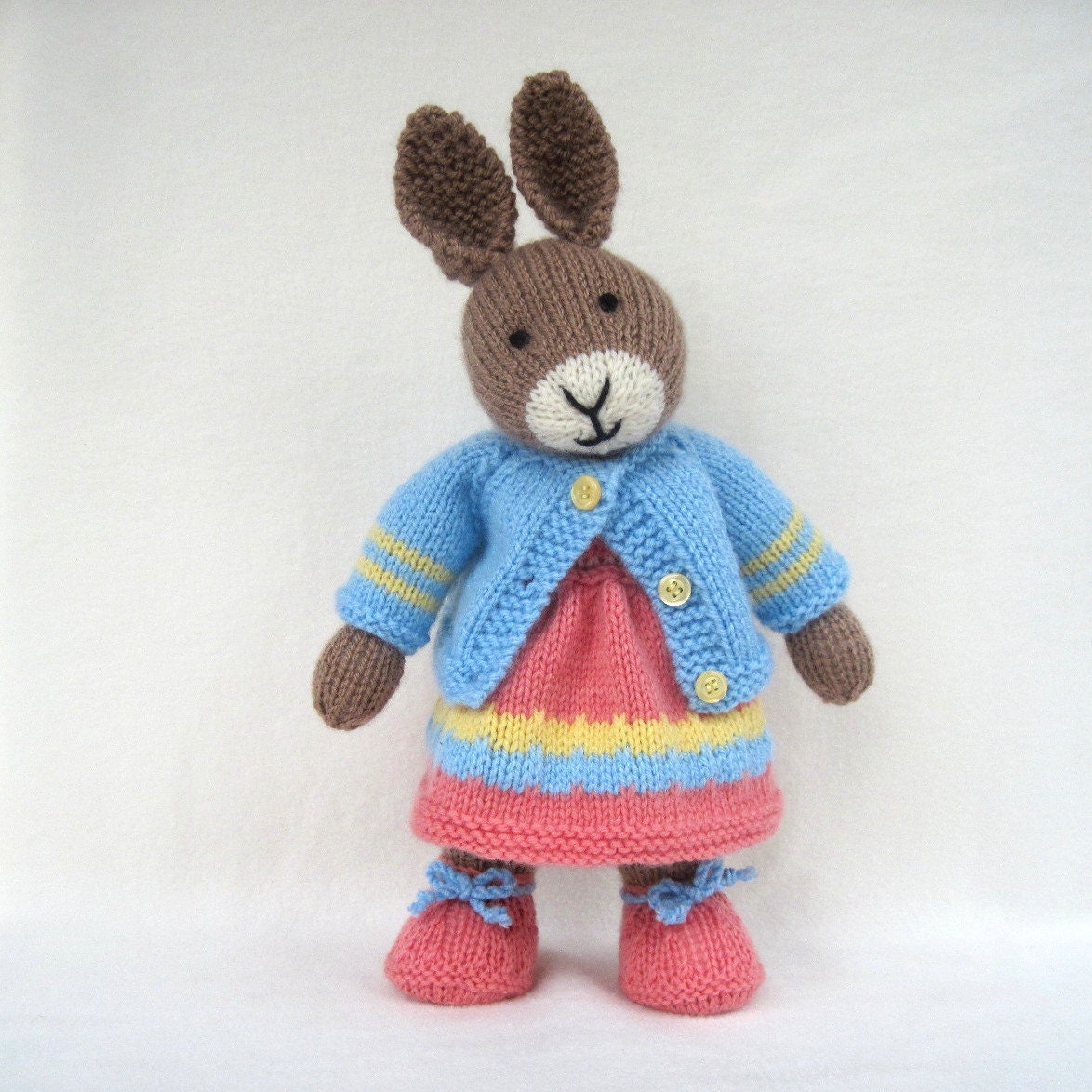 Mother Bunny rabbit doll knitting pattern INSTANT DOWNLOAD