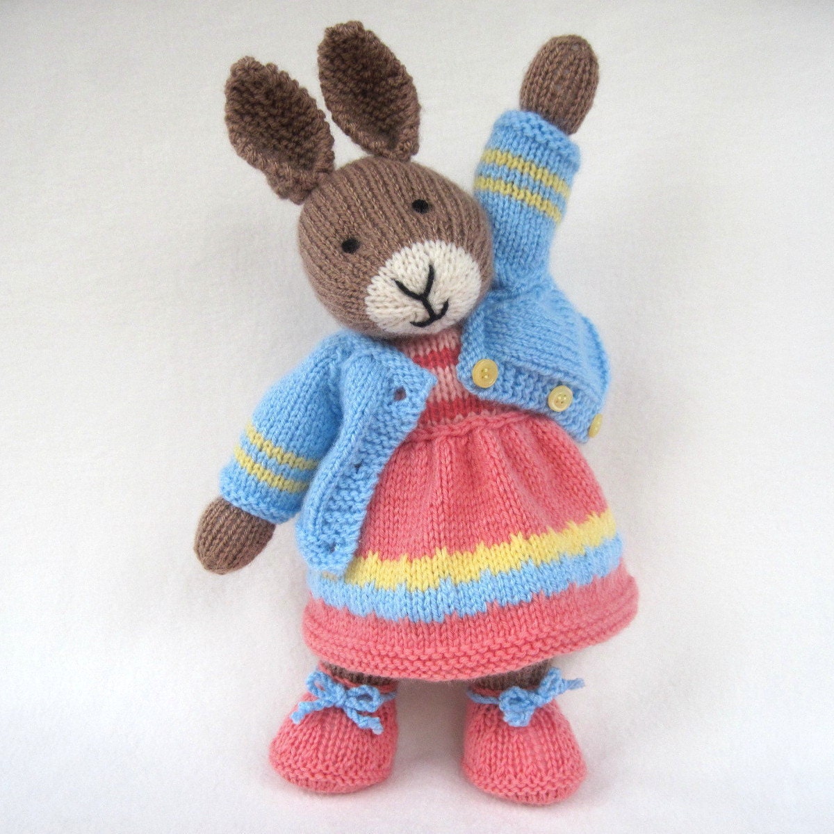 Mother Bunny rabbit doll knitting pattern INSTANT DOWNLOAD