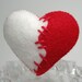 Red And White Heart Brooch