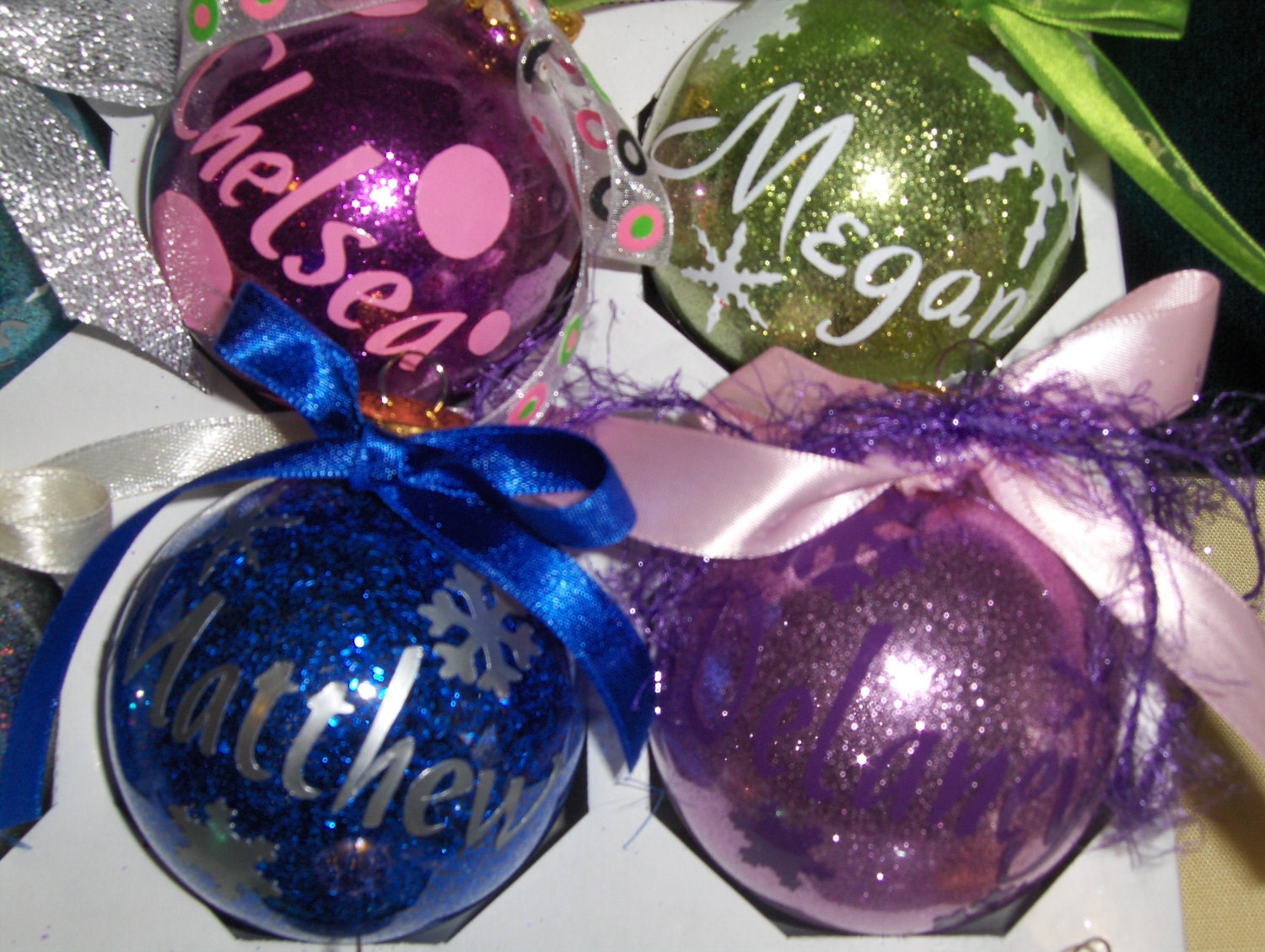 Personalized Glitter Christmas Ornaments