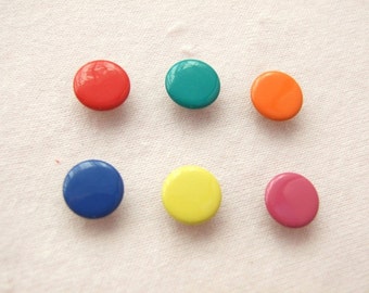 50 sets, Mixed Colors (6 colors) Capped Prong Snap Button Set 1, Size 18L (11.3 mm)