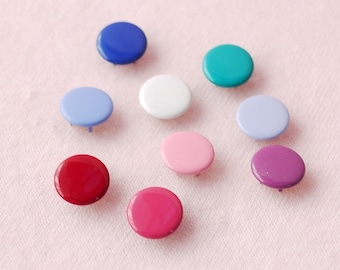50 sets, Mixed Colors (9 colors) Capped Prong Snap Button, Size 18L (11.3 mm)