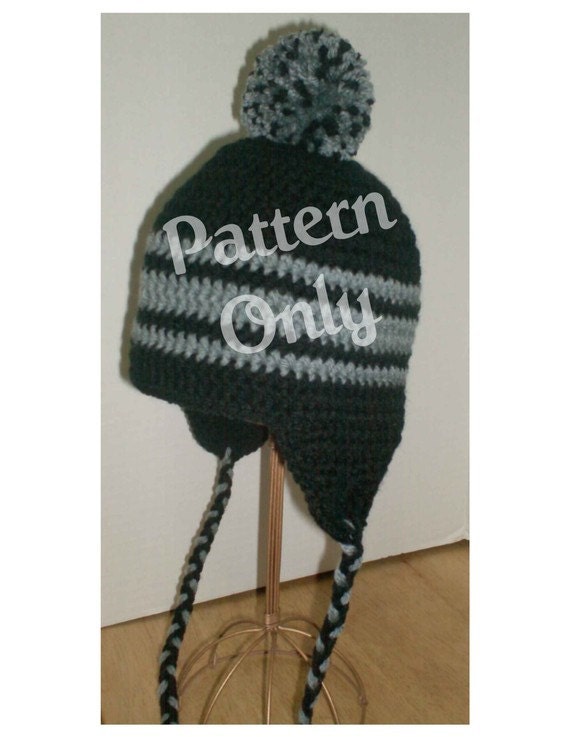 crochet hat pattern pompom Size Adult  Crochet    Pompom Pattern Earflap thru Hat Toddler