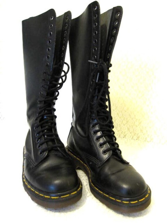 shiny black doc marten boots