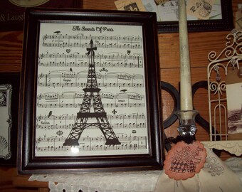 Shabby Paris frame sounds of Paris Eiffel Tower,Paris decor,Paris wall decor,French wall decor,French bedroom,Paris bedroom decor