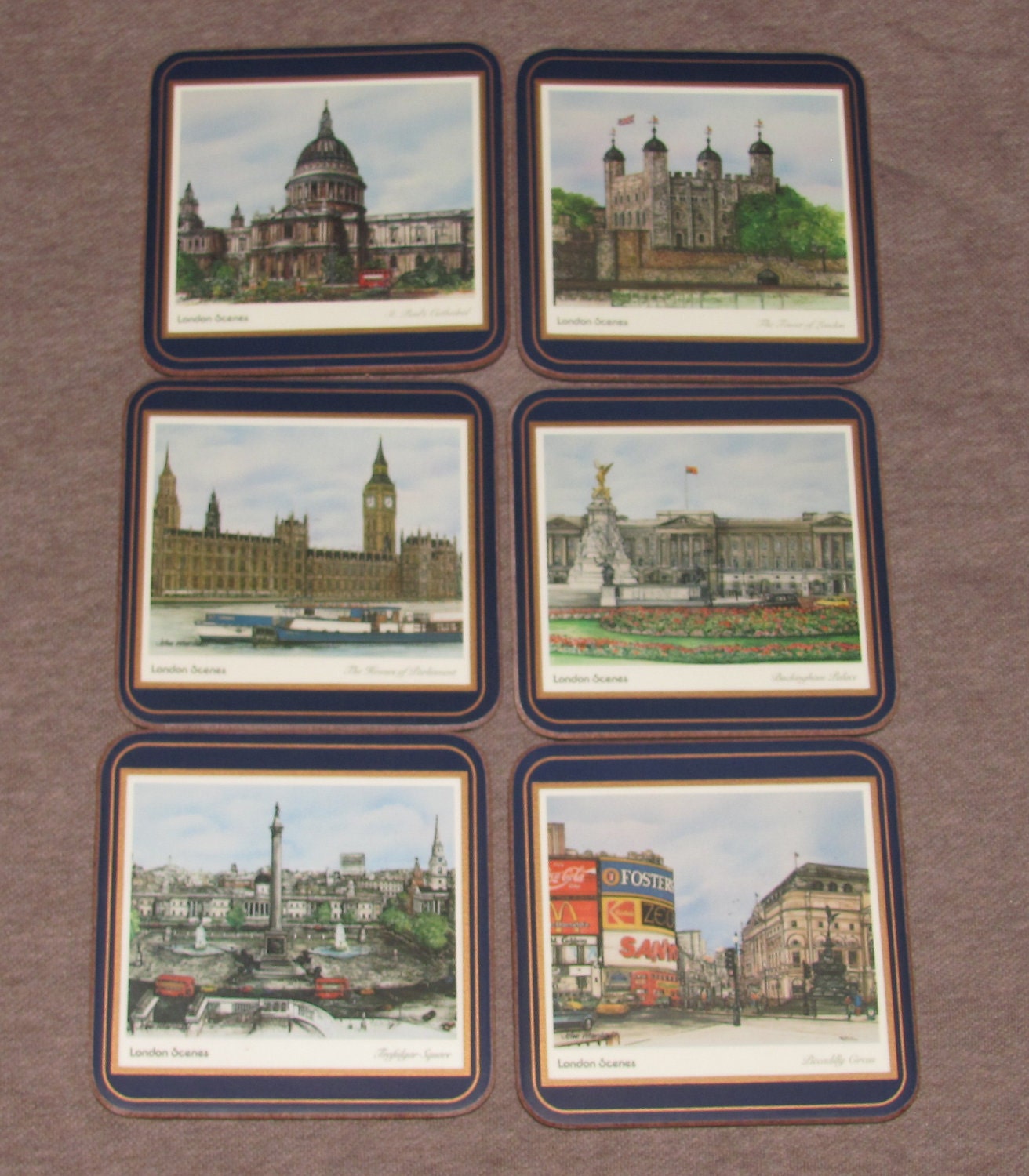 Vintage Harrods Pimpernel Coasters London Scenes with