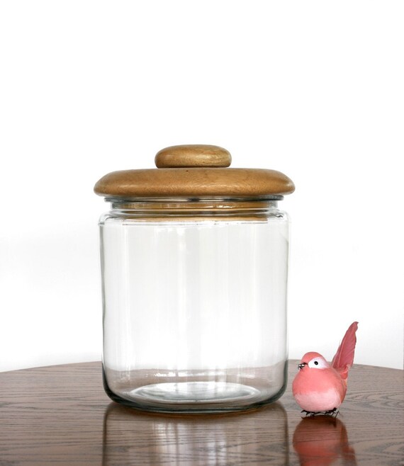 Vintage Glass Canister with Winsome Wood Lid