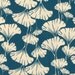 ginkgo leaves print fabric-teal blue-fat quarter -quilting weight cotton