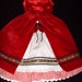 OOAK Boutique Oktoberfest Inspired Dirndl Little Red Riding Hood Costume Party Dress Cape Apron Vest Outfit Set Size 3