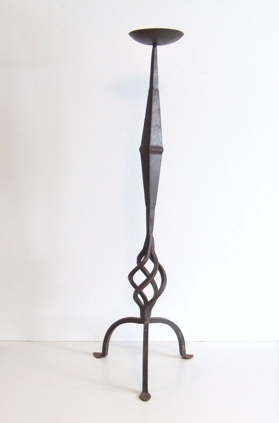 Vintage Iron Floor Candle Holder