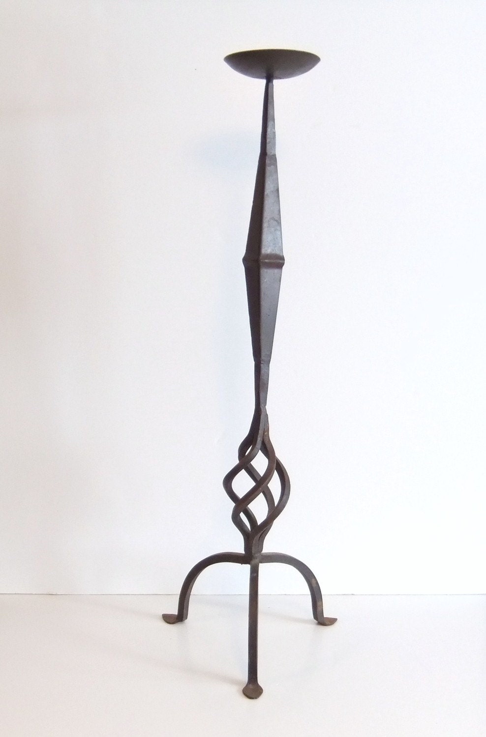 Vintage Iron Floor Candle Holder