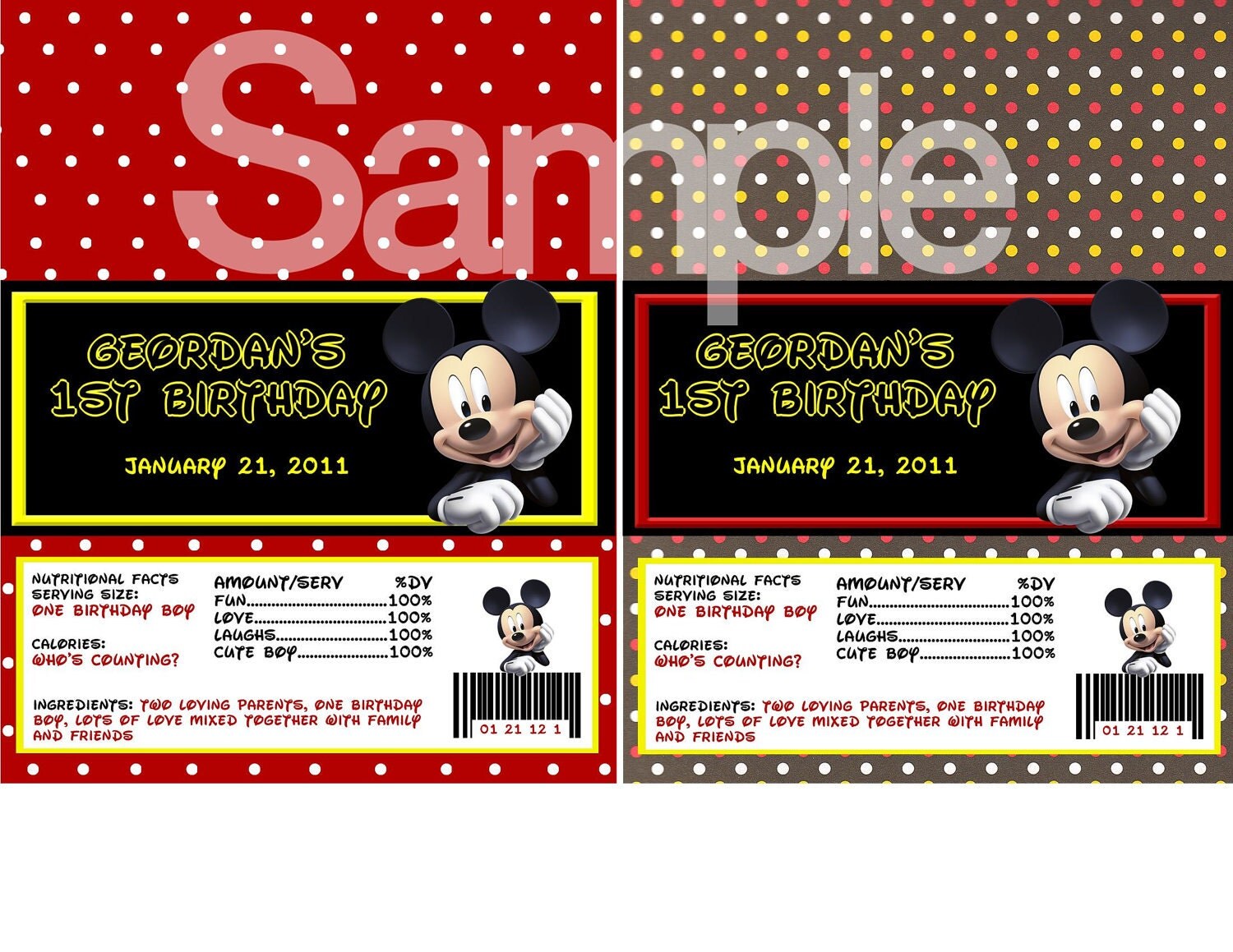 Mickey Mouse Candy Bar WrappersDIGITAL