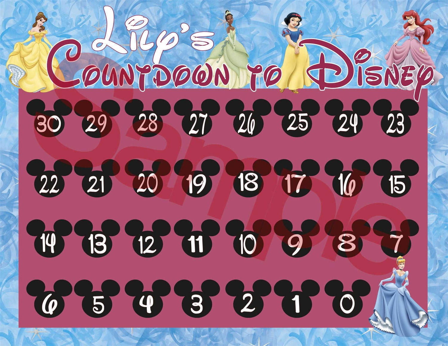 PRINT AT HOME Digital Countdown To Disney Calendar