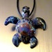 Hand Blown Glass Sea Turtle Multi-Spotted Shell Lampwork Pendant (FF1) FREE SHIPPING