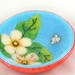 Orange Blossom beaded bowl jewelry keeper candle holder