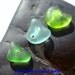 SALE SALE Drilled Sea Glass Heart Shape Trio Aqua Lime And Kelly Green (178)