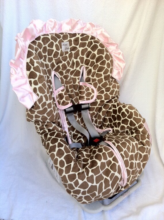 Items similar to Giraffe Minky Girl Toddler Car Seat Cover includes