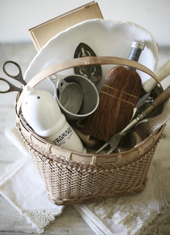 vintage gift basket by sadieolive on Etsy
