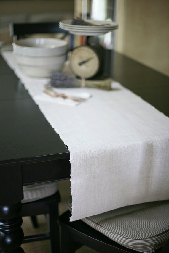 eight foot natural hemp table runner by sadieolive on Etsy