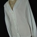 white lace blouse. 1970's classic button down. XL. new old stock.