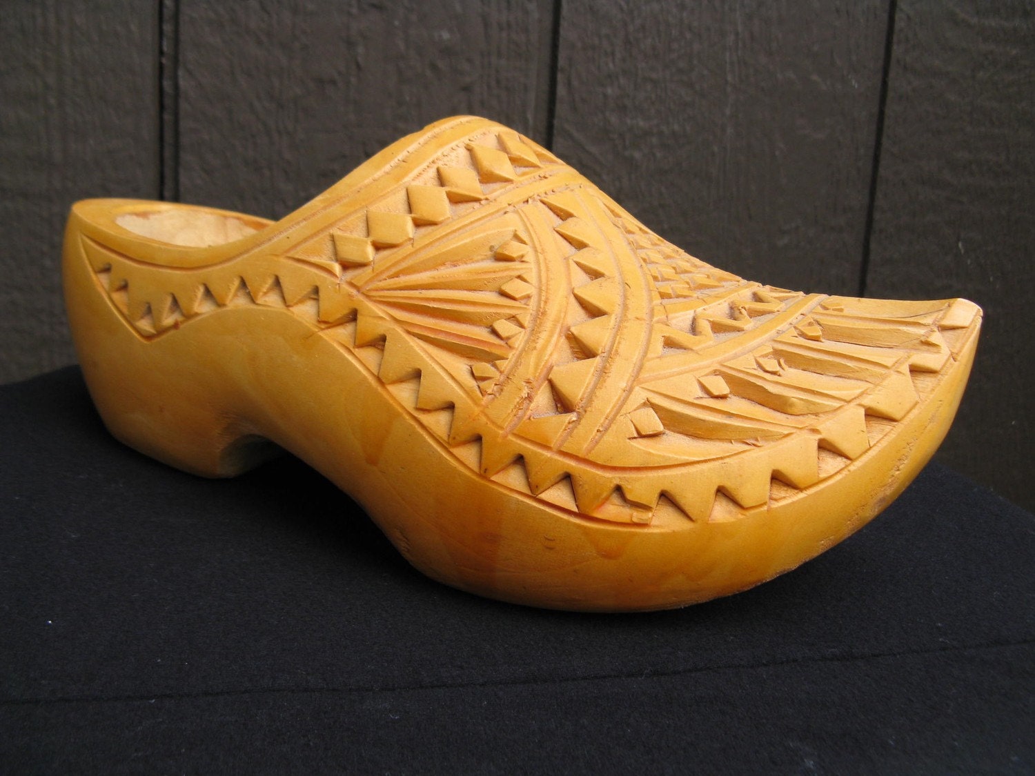 Klompen Vintage Intricately Carved Dutch Wooden Clog Shoes 7