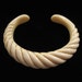 Ivory Scalloped Cuff Bracelet with 14K Wire Accents, Pre Ban