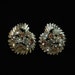 BSK Vintage Clip On Earrings, Vitrial Medium Rhinestones
