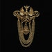 ON HOLD till July 5 ART Signed Heraldic Brooch with Chains