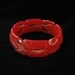 Red Carved Bakelite Bangle, Original Price Tag