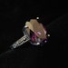Sterling Purple Stone Marcasite Ring, Size 7