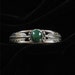 Navajo Sterling Feather Cuff, Malachite Stone, Signed "B"