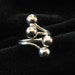 Sterling Silver ByPass Ring with Balls, Size 3
