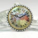 RESERVED for RYTURRISMITH - Porcelain Cameo Clock Face Brooch with Chalk White Rhinestones