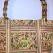 Hand Made, Hand Knitted with Cotton Fabric By Maggie Messenger Bag- Laptop book Bag- new Sale.